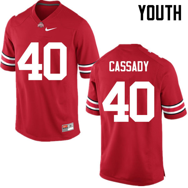 Ohio State Buckeyes Howard Cassady Youth #40 Red Game Stitched College Football Jersey